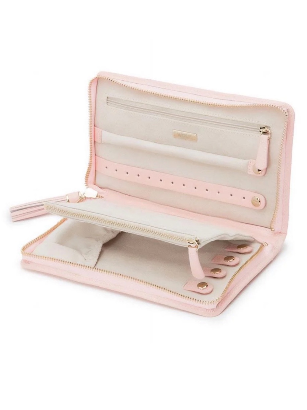 Women's Rose Quartz Zip-Around Jewelry Organizer